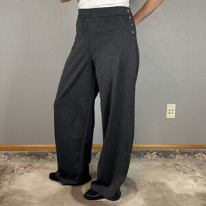 Lauren Ralph Lauren Gray Herringbone Wide Leg Dress Pants Size XL Ponte Knit